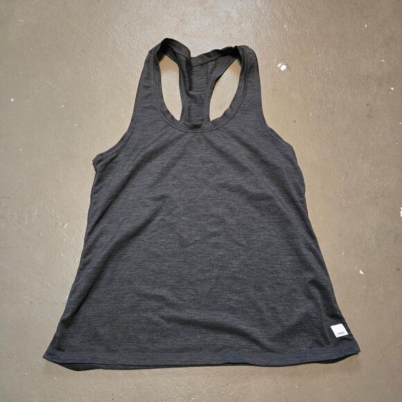 Vuori Lux Performance Athletic Tank Top in Heathered Black Women's Size Small - Picture 1 of 3